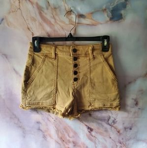 Mudd High Rise Yellow Pocket‎ Shorts